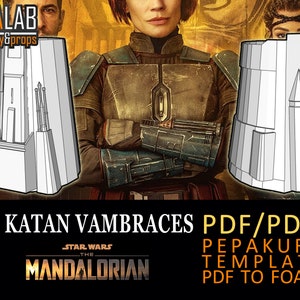 Bo Katan Bundle - PDF Pattern & Pepakura for Foam Cosplay (Star Wars - The Mandalorian) (Mandalorian Female Armor) Helmet, Jetpack, Blaster image 7