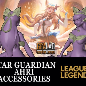 Star Guardian Ahri Accessories Pepakura - PDF & PDO Templates for Cosplay (Lol, League of Legends) Pattern, Foam, Papermache