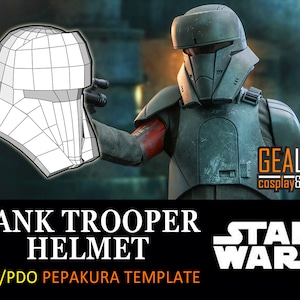 Tank Trooper Helmet Pepakura - PDF & PDO Templates for Foam Cosplay (Star Wars) - Transport Trooper The Mandalorian