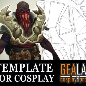 Pyke Jaws Pepakura - PDF & PDO Schaumstoff Vorlagen für Cosplay (Lol, League of Legends) Muster, DIY, Papercraft, A4, Letter