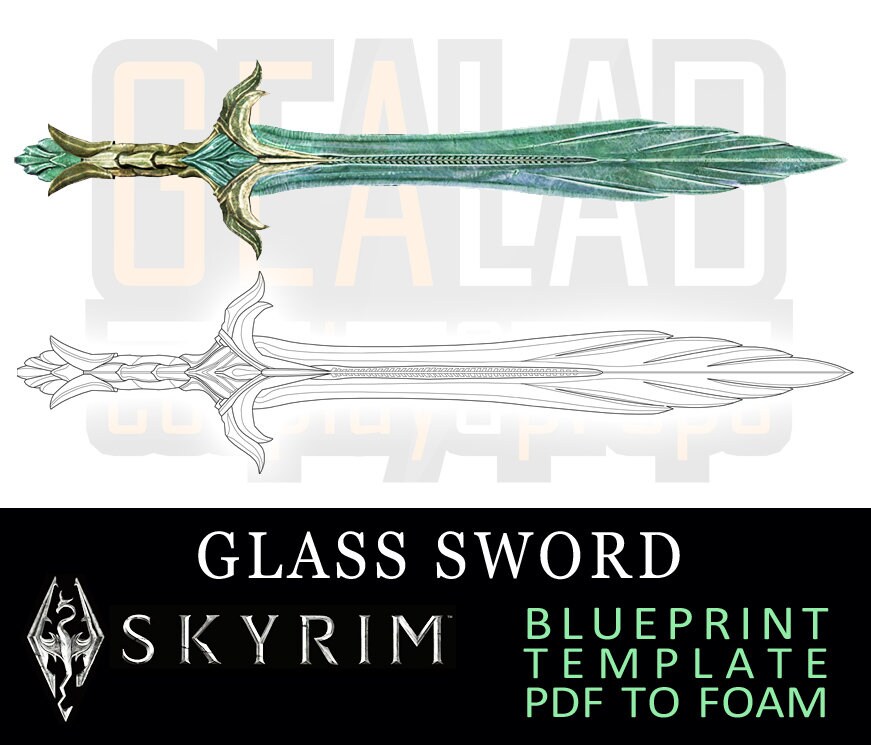 Skyrim Glass Sword Blueprint for Cosplay The Elder Scrolls Etsy