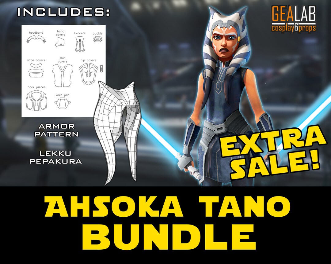 Ahsoka Tano Bundle PDF Pattern and Pepakura for Foam Cosplay - Etsy New ...
