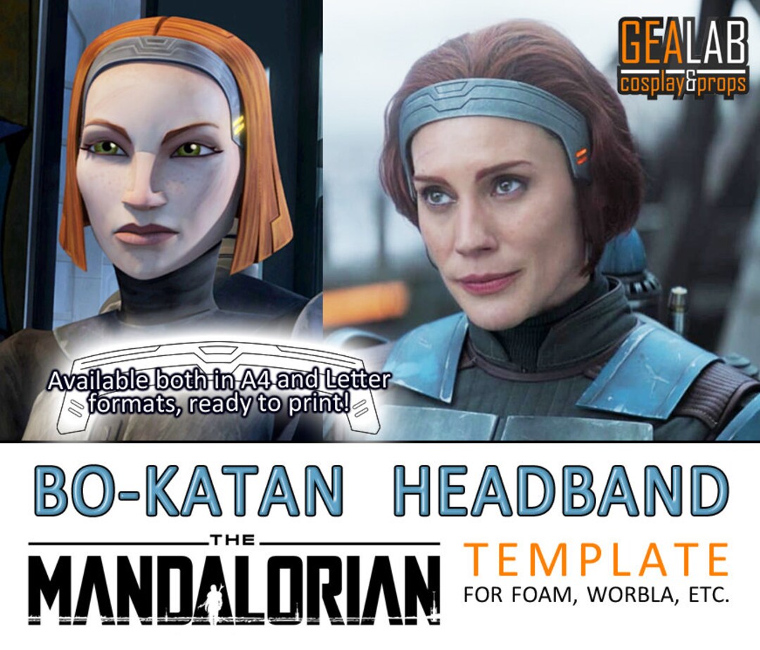 Bo Katan Headband PDF Template for Cosplay star Wars the Mandalorian