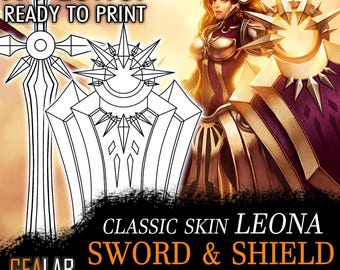 Leona Sword and Shield - Classic Skin - Blueprint template for Cosplay (LoL League of Legends) PDF to FOAM