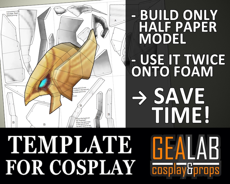 Azir Armor Pieces Pepakura - PDF & PDO Foam Templates for Cosplay (lol ...