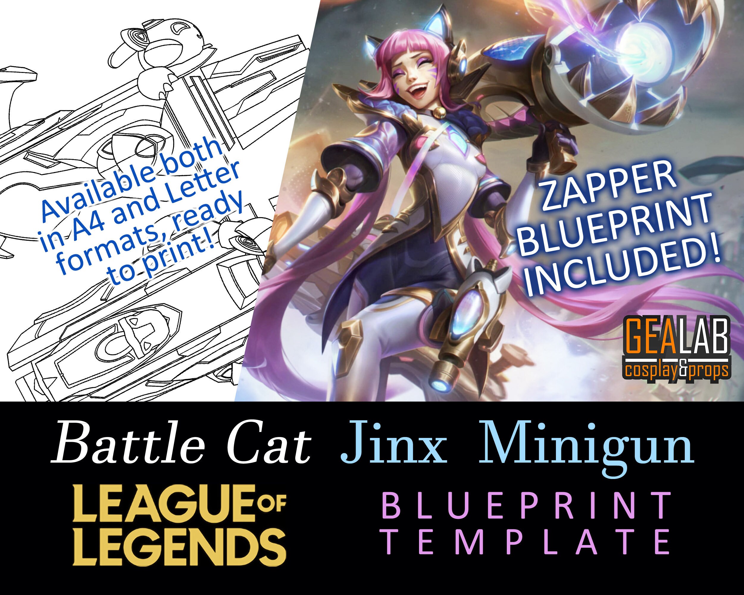 Prestige Battle Cat Jinx Weapon Blueprints Headphones & - Etsy