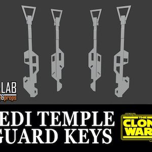 Jedi Temple Guard Keys  - STL 3D Model for Cosplay (Star Wars - The Clone Wars), Two Designs, 100% Screen Accurate