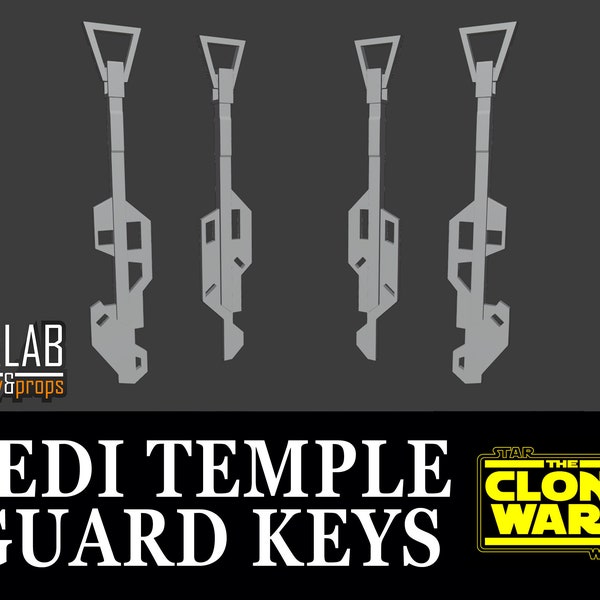 Jedi Temple Guard Keys - STL 3D-model voor cosplay (Star Wars - The Clone Wars), twee ontwerpen, 100% schermnauwkeurig