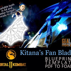 Lame de ventilateur Kitana - Modèle PDF pour cosplay (Mortal Kombat 11) pour mousse EVA