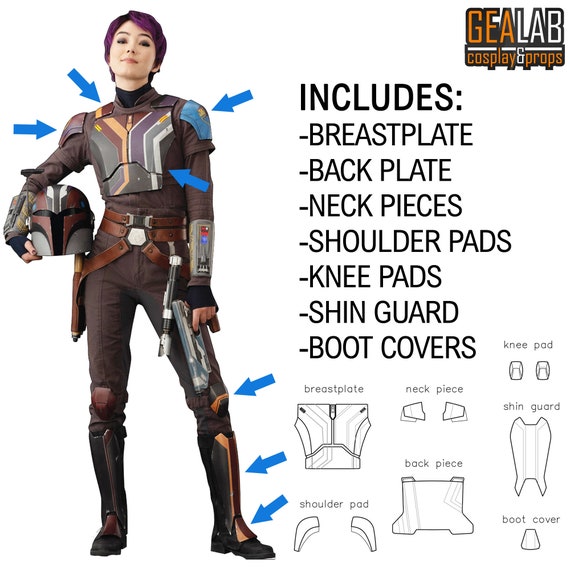 Sabine Wren Armor Sabine Wren Armor Pieces PDF Pattern For Foam