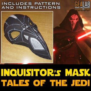 Inquisiteur-maskerpatroon voor EVA-schuim - pdf-sjablonen voor cosplay (Star Wars - Tales of the Jedi)