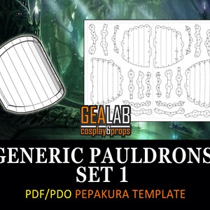 Generic Pauldrons Set 1, Pepakura - PDF &amp; PDO Templates for Cosplay ...