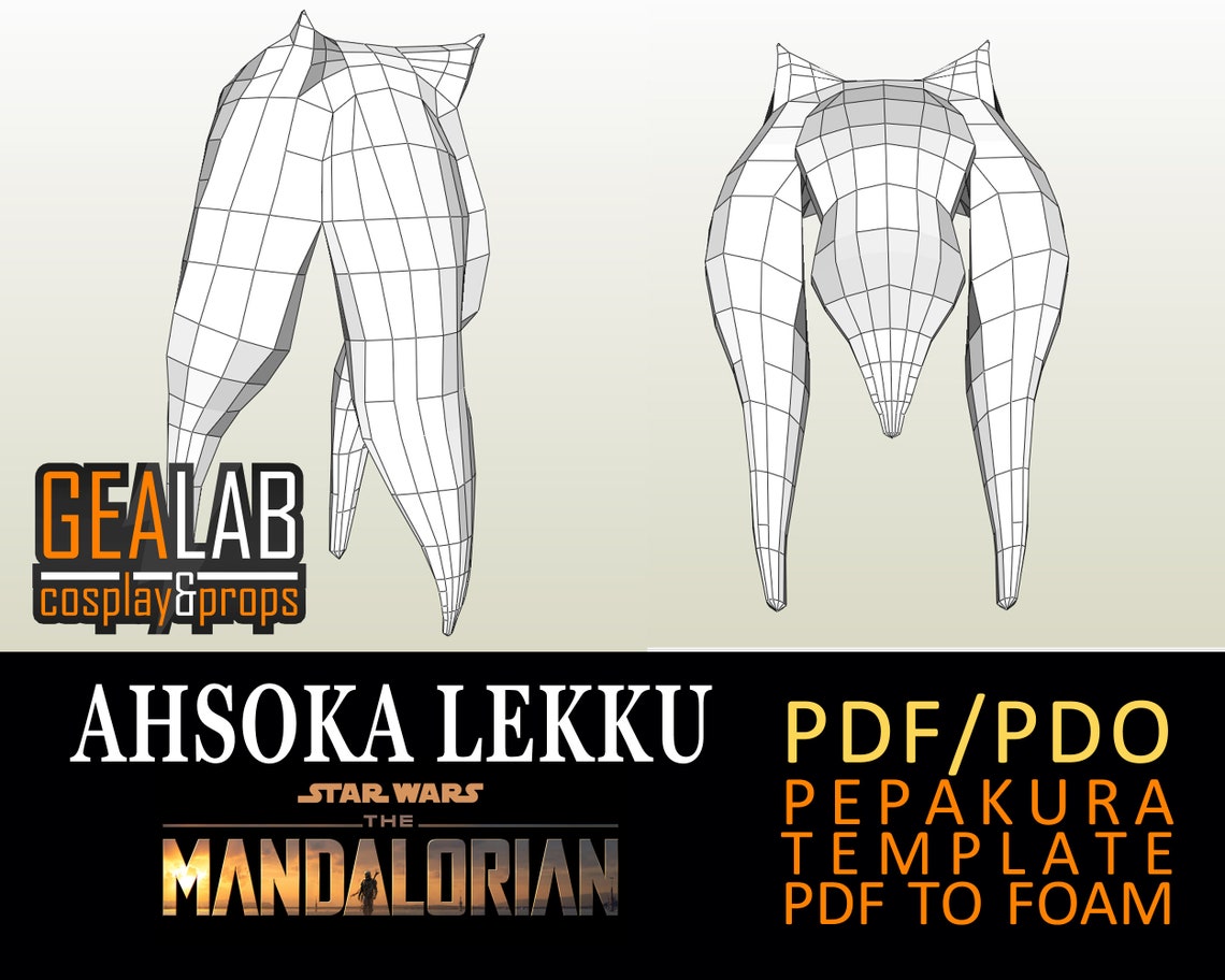 Ahsoka Tano Lekku Pepakura PDF & PDO Headpiece Templates for Etsy Canada