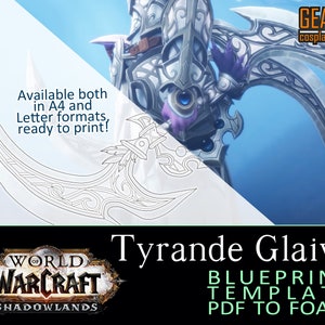 Tyrande Glaive - Blueprint for Cosplay (World of Warcraft - Shadowlands) PDF template for EVA foam