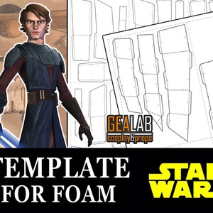 General Anakin Skywalker rustningsdelar - PDF- och PDO Pepakura-mallar för skumcosplay (Star Wars - The Clone Wars) mönster, papperspyssel, gör-det-själv