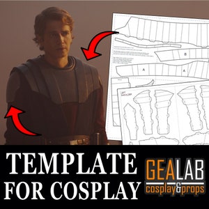 Anakin Skywalker (Live Action) Armor Pieces -  PDF & PDO Pepakura Templates for Foam Cosplay (Star Wars - Ahsoka) Pattern, Papercraft, DIY