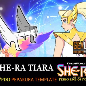 She-Ra Tiara Pepakura - PDF & PDO Templates for Cosplay (She-Ra and the Princesses of Power) - Headband, Crown, Pattern, Foam, Worbla