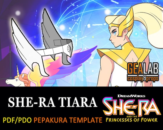 She-Ra Tiara Pepakura - PDF & PDO Templates for Cosplay (She-Ra and the Princesses of Power) - Headband, Crown, Pattern, Foam, Worbla