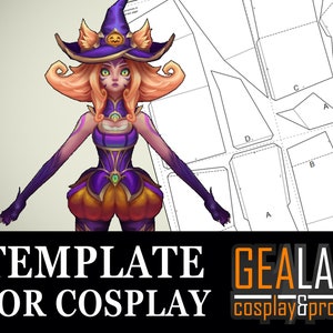 Neeko (Bewitching) Pepakura - Hat, Tail, Neck Piece, Belt Accessories - PDF/PDO Foam Templates for Cosplay (League of Legends) Pattern DIY