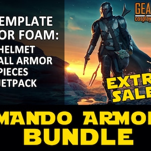 Mando Beskar Armor Bundle - PDF/PDO Pepakura for Foam Cosplay - Helmet, Armor, Jetpack (Star Wars - The Mandalorian) Mandalorian Male Armor