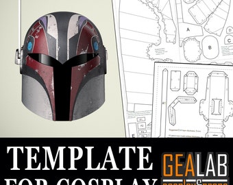 Sabine Helmet Pepakura - PDF & PDO Templates for Foam Cosplay (Star Wars - Ahsoka, Live Action Series) DIY Pattern