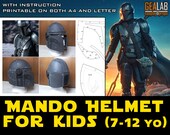 7～12歳のお子様向けマンダロリアンヘルメット型紙 - フォームワーブラ