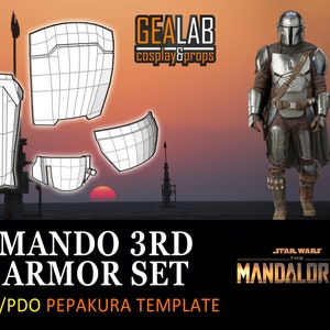 Mandalorian Beskar Armor - Backplate Pieces, Shin Armor, Knee Pad - PDF & PDO Templates for Foam Cosplay (Star Wars - The Mandalorian)