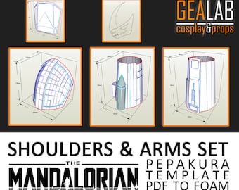 Armatura Beskar Mandaloriana Stagione 2 - Set spalle e braccia - Modelli PDF e PDO per Cosplay in schiuma (Star Wars - The Mandalorian)