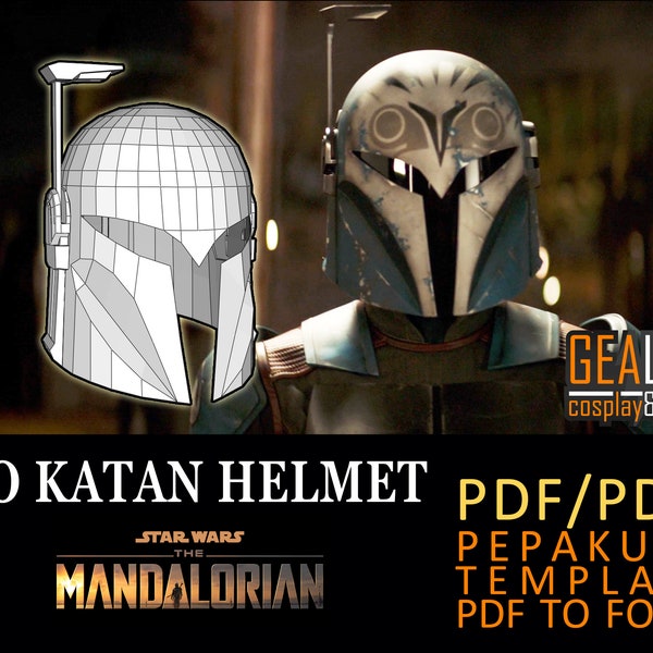 Bo Katan Helmet Pepakura - PDF & PDO Templates for Foam Cosplay (Star Wars - The Mandalorian, Season 2) (Mandalorian Female Armor)
