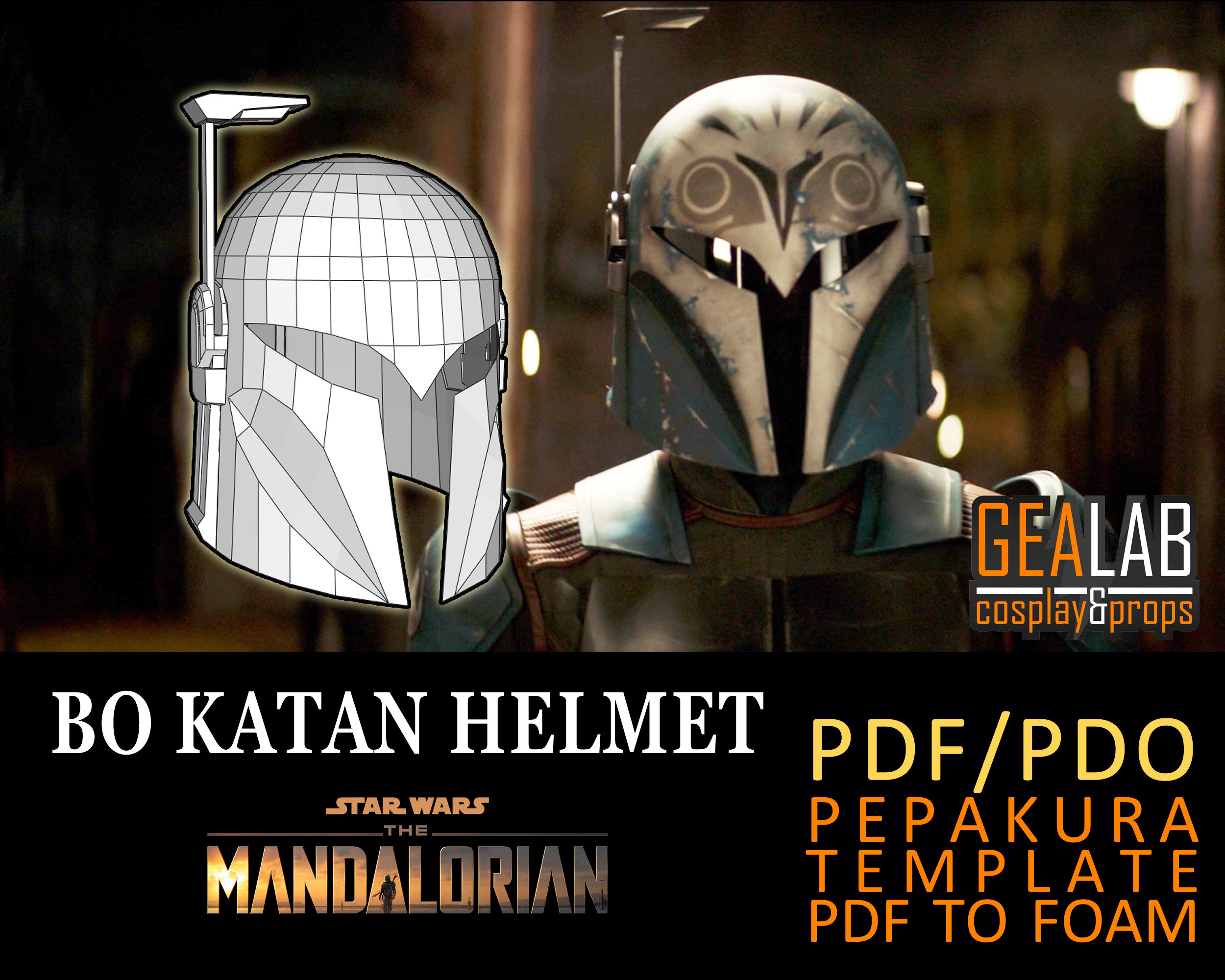 Bo Katan Helmet Pepakura Pdf Pdo Templates For Foam Etsy