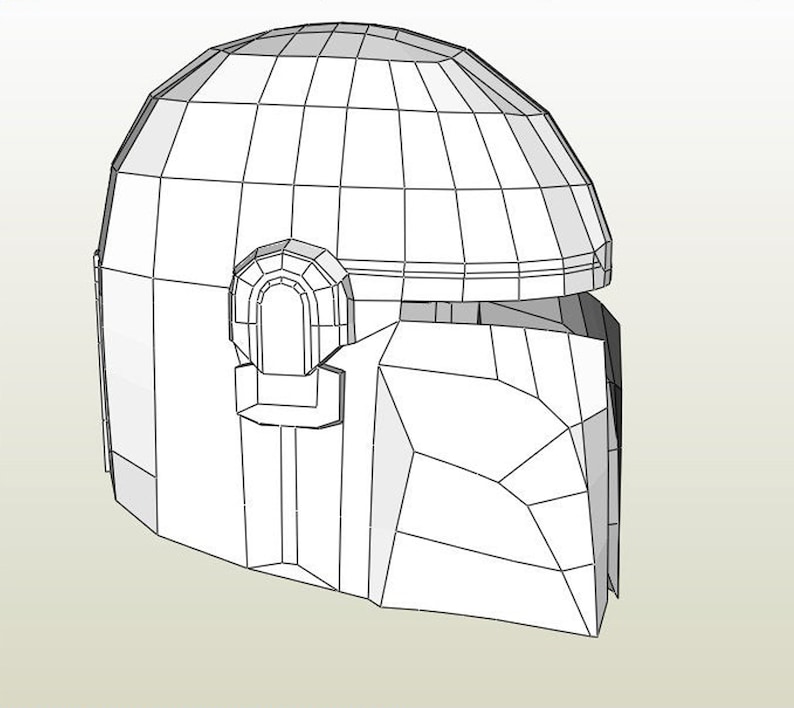 Mando Helmet Pepakura - PDF & PDO Templates for Foam Cosplay (Star Wars - The Mandalorian) (Mandalorian Armor) image 6