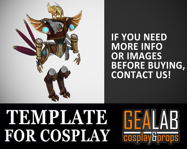 Azir Armor Pieces Pepakura - PDF & PDO Foam Templates for Cosplay (lol ...