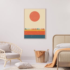 Beatles - Here comes the sun - Retro lyric print