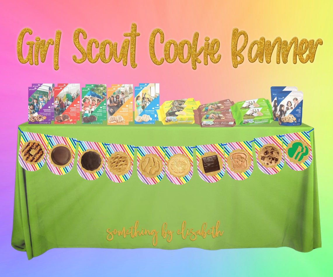 2021 ABC Girl Scout Cookie Banner Customizable Personalize | Etsy