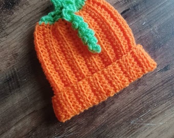 Handmade Crochet baby pumpkin hat