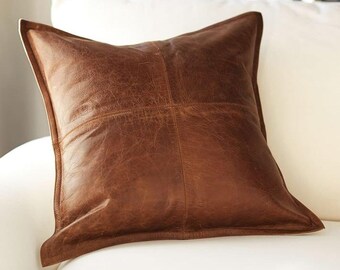 Genuine leather pillow | Etsy Genuine leather pillow | Etsy