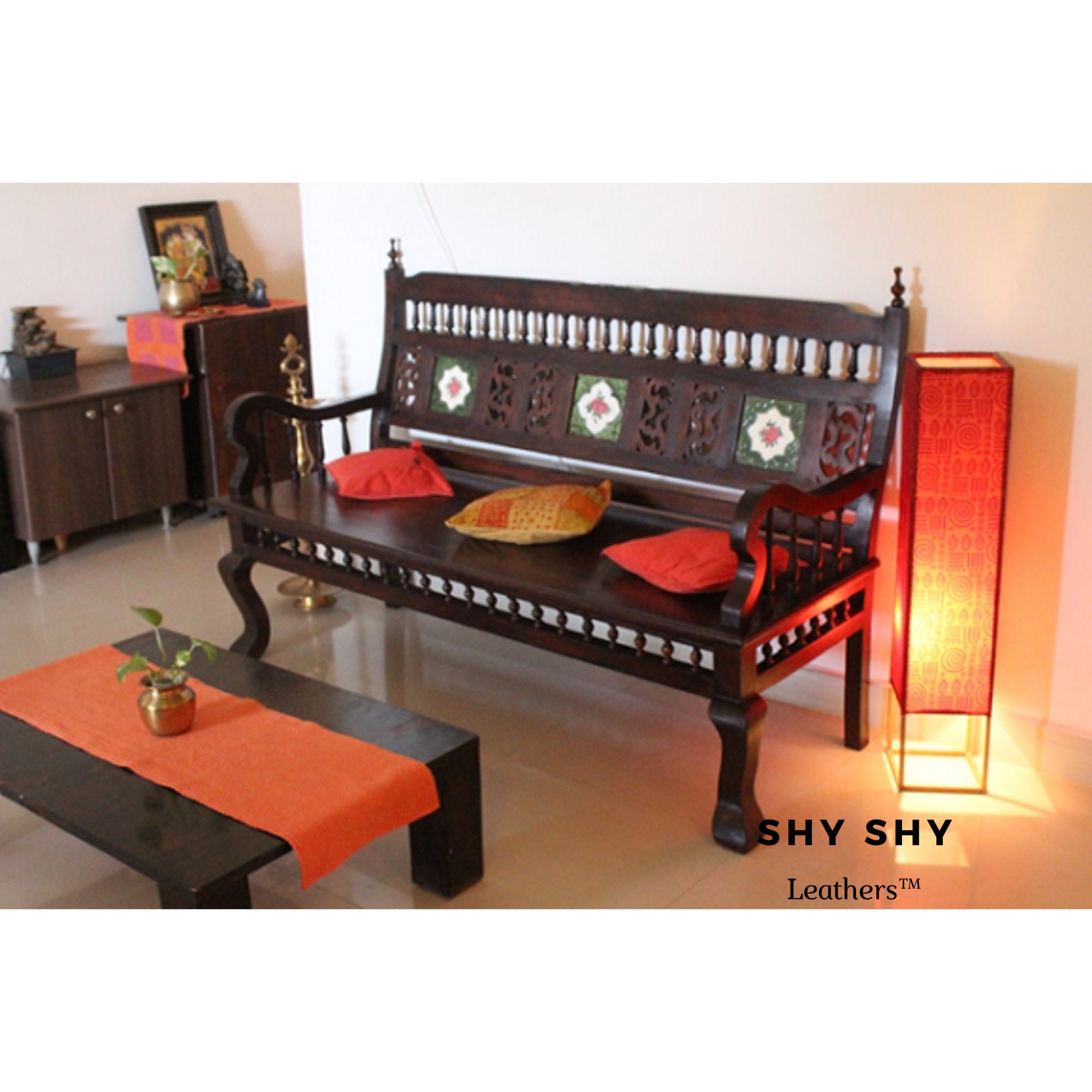 Indian Handmade sofa /Carved painted sofa/Indian solid wood Etsy