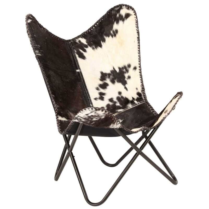 BKF ORIGINAL BUTTERFLY Chair Black Cowhide Leather and Solid Etsy