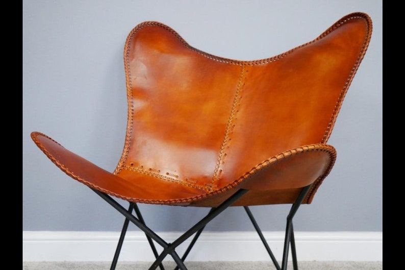 living room butterfly chair leather