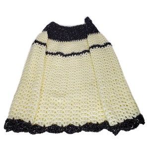 Crochet Poncho, Poncho Cape, Warm Poncho, Poncho Top, Black and White Poncho, Gift for Her, Fashion Accessory, Poncho Sweater, Poncho 3-4XL