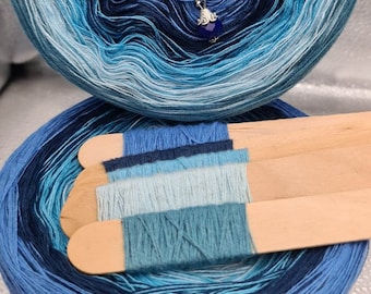 Gradient Yarn Cake, 50/50 cotton acrylic, "ELECTRIC", crochet/knitting yarn, ombre yarn, shawl yarn, mandala gradient yarn