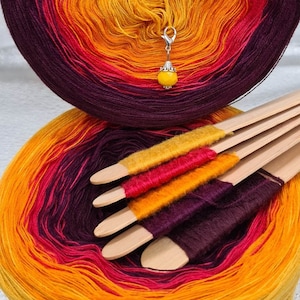 Gradient Yarn Cake, 50/50 cotton acrylic, &quot;DIJON&quot;, crochet/knitting yarn, ombre yarn, shawl yarn, mandala gradient yarn