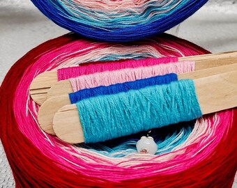Gradient Yarn Cake, 50/50 cotton acrylic "WITTY", crochet/knitting yarn, ombre yarn, shawl yarn, mandala gradient yarn
