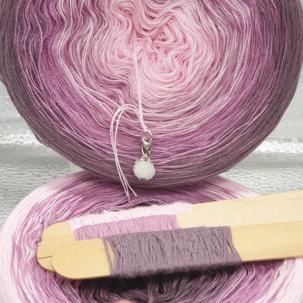 Gradient Yarn Cake, 50/50 cotton acrylic, "DOLLY", crochet/knitting yarn, ombre yarn, shawl yarn, mandala gradient yarn