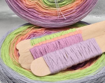 Gradient Yarn Cake, 50/50 cotton acrylic "ARUM", crochet/knitting yarn, ombre yarn, shawl yarn, mandala gradient yarn