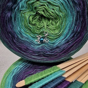 Baumwolle/Acryl Garn Cake, DRAGONFLY, Häkel-/Strickgarn, Schalgarn, Farbverlaufsgarn, Mandala Garn, Garnkuchen