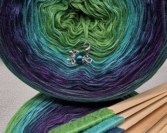 Dragonfly Ombre Yarn Cake, Cotton Acrylic Blend, Mandala Gradient