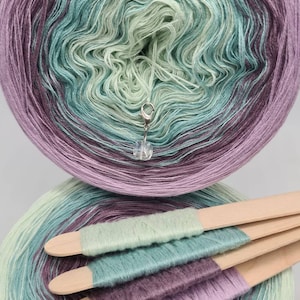 Torta di filato sfumato, 50/50 cotone acrilico, "ASIA", filato per uncinetto/maglia, filato sfumato, filato per scialle, filato sfumato mandala
