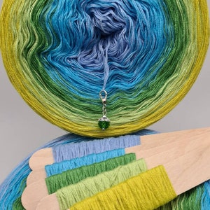 Gradient Yarn Cake, 50/50 cotton acrylic, CHARM, crochet/knitting yarn, ombre yarn, shawl yarn, mandala gradient yarn image 2