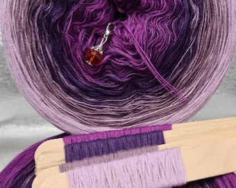 Violet Ombre Yarn Cake, 50/50 Cotton Acrylic, Knitting Crochet